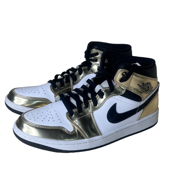 Nike Jordan 1 Men\'s Mid Metallic Gold Shoe Size 10 #B1387A main image 4
